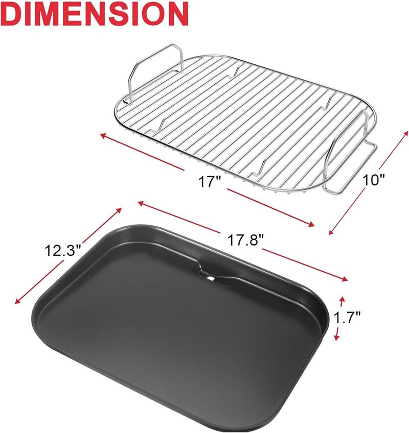 GLOWYE Griddle Plate and Rack for Ninja Woodfire Outdoor Grills OG800 OG900 Series, Flat Top Griddle Pan Rack for Ninja XSKGRDPLT Woodfire Pro Connect XL OG850 OG951 OG952 Grill - Image 2